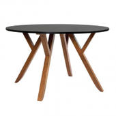 Mesa de Jantar Ipiranga Madeira Maciça Mel e Preta