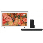 Imagem da oferta Smart TV Samsung 55" QLED 4K The Frame 55LS03D Tela Matte + 
Soundbar Samsung HW-Q600C