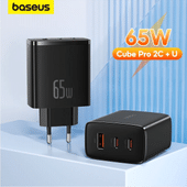 Imagem da oferta Carregador Rápido Baseus 65W GaN5 2C + U PD3.0 PPS Suporte Carga Rápida 4.0 3.0