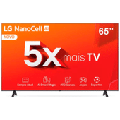 Imagem da oferta Smart TV 4K 65" LG NanoCell com Processador a5 Ger7 AI Hub de Esportes Alexa/Chromecast integrado webOS 24 - 65NANO80T