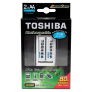 Carregador de Pilha USB AA/AAA Toshiba com 2x Pilhas AA - 73204