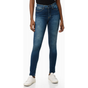 Calça Jeans Feminina Five Pockets Body Skinny Destroyed Cintura Alta Calvin Klein - Tam 34