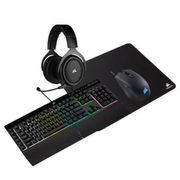Kit Gamer Corsair Teclado K55 Pro RGB ABNT2 + Mouse Harpoon Pro 12000DPI 6 Botões + Headset HS50 Pro + Mousepad - CH-9226A65-BR