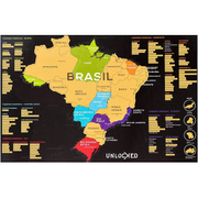 Mapa do Brasil de Raspar Unlocked 60x42cm