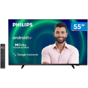Smart TV 55” 4K UHD D-LED Philips Android Wi-Fi Bluetooth Google Assistente - 55PUG7406/78