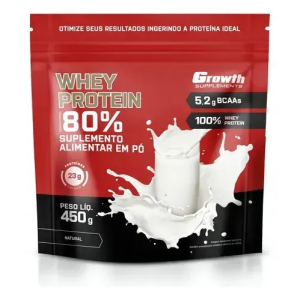 Whey Protein Concentrado 450g Growth Supplements Natural