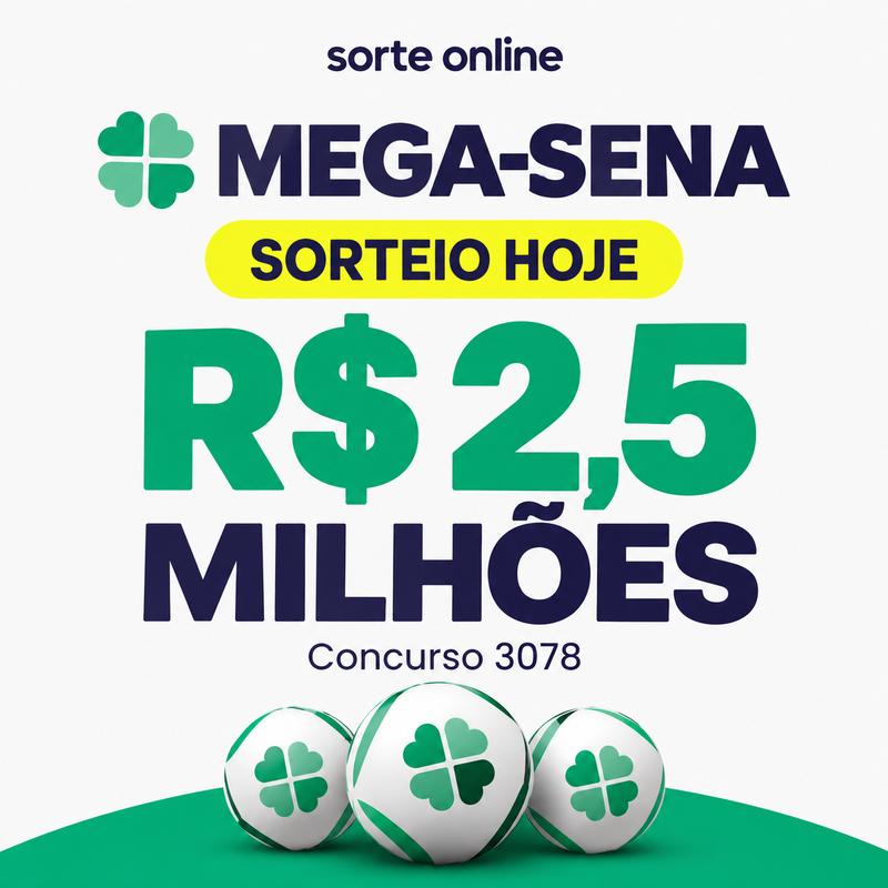 Bolões Mega-Sena R$ 2,5 Milhões: Sorteio HOJE!