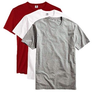 Kit com 3 Camiseta Masculina Básica Algodão Premium (Cinza Branco Vinho P)