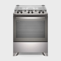 Imagem da oferta Fogão 5 bocas Electrolux Cinza Efficient com Mesa Inox PerfectCook e VaporBake (FE5IC)