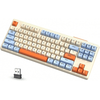 Imagem da oferta ATTACK SHARK M87 80% Teclado sem fio para jogos87 teclas com luzes de arco-íris Teclado para jogos de computador com Bluetooth 5.0/2.4Ghz de modo dupl