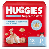 Imagem da oferta Fralda Huggies Supreme Care Disney Baby P 48 unidades