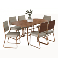 Imagem da oferta Conjunto Sala De Jantar Mesa E 6 Cadeiras Fênix Carraro Rose