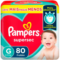 Imagem da oferta Fraldas Pampers Supersec G 80 Unidades