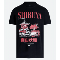 Imagem da oferta Camiseta Regular com Estampa de Templo Oriental Shibuya e Ideograma