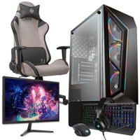 Imagem da oferta Computador Mancer Gamer Thor IV AMD Ryzen 5 4600G 16GB DDR4 SSD 240GB + Cadeira Gamer + Monitor 24 + Kit Periféricos