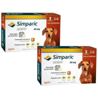 Imagem da oferta Antipulgas Zoetis Simparic 20mg para Cães 5,1 a 10Kg - 2 Unidades com 3 Comprimidos