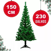 Imagem da oferta Arvore Natal 150cm Cheia 230 Galhos Cor Verde