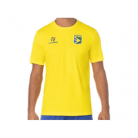 Imagem da oferta Camiseta Gola Alta de Futebol Topper - Brasil Combate Masculina Manga Curta Amarela