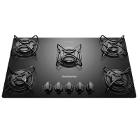 Imagem da oferta Cooktop a Gás Continental 5 Bocas de Vidro Temperado - KC5GP