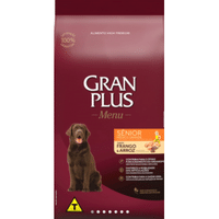 Imagem da oferta Ração Granplus Menu Sênior Frango e Arroz para Cães Idosos Raças Médias e Grandes 15kg