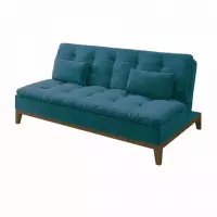 Imagem da oferta Sofá-Cama Mobly 3 Lugares Casal Premium Base e Pés de Madeira Suede