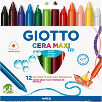 Imagem da oferta Giz de Cera Maxi Triangular em Estojo 12 Cores - GIOTTO