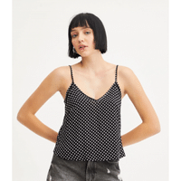 Imagem da oferta Blusa De Alça Em Viscose Com Estampa Poá Preto