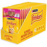 Imagem da oferta Pack Nestlé Purina Friskies Ração Úmida Para Gatos Adultos Carne Ao Molho - 15 Sachês 85g