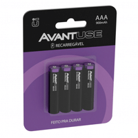 Imagem da oferta Kit 4 Pilhas Recarregável AAA Palito 1000MAH 1.2V Avant Use