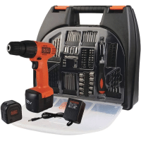 Imagem da oferta Black Decker Furadeira e Parafusadeira Kit Parafusadeira Maleta e Carregador Bivolt Modelo 1K100 12V