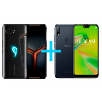 Imagem da oferta Smartphone ASUS ROG Phone II 8GB/128GB Preto + Zenfone Max Plus (M2) 3GB/32GB Preto