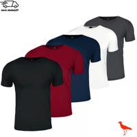 Imagem da oferta Kit 5 Camisetas Masculinas Lisas Algodão 100% Confortável Academia