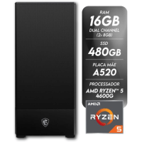 Imagem da oferta Computador Gamer AMD Ryzen 5 4600G 16GB (2x8GB) SSD 480GB Radeon Vega 7 CertoX Stream