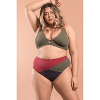 Imagem da oferta Parte de Baixo Hot Pants Tricolor Plus Size - Flaminga