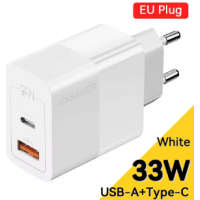 Imagem da oferta Carregador Rápido Essager 33W GaN com Duas saídas - USB C e USB A