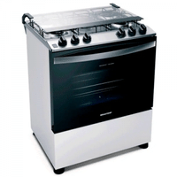 Imagem da oferta Fogão Brastemp 5 Bocas BFS5ECBUNA com Mesa de Inox e Turbo Chama Bivolt Branco