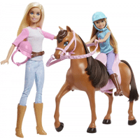 Imagem da oferta Barbie Conjunto de Brinquedo Aprendendo a Montar a Cavalo com 1 Boneca Stacie 1 Boneca Barbie 1 Cavalo e Acessórios