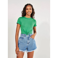 Imagem da oferta Blusa Cropped Verde Com Nozinho