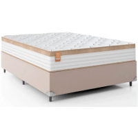 Imagem da oferta Cama Box Casal Colchão Molas Ensacadas Real 138x188x65cm Suporta até 130Kg Por Pessoa