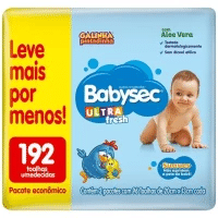 Imagem da oferta Toalha Umedecida Babysec Ultrafresh 192 Unidades (2 pacotes com 96 unidades cada)