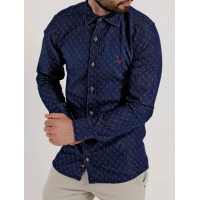 Imagem da oferta Camisa Jeans Slim Manga Longa Masculina