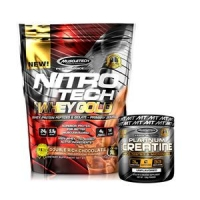 Imagem da oferta Creatina Platinum 100g + Nitro Tech Whey Gold 454g - Muscletech