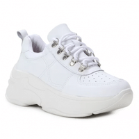 Imagem da oferta 2 Pares - Tênis Couro Shoestock Chunky Feminino - Branco