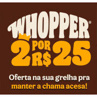 Imagem da oferta Leve 2 Whopper e Pague 1 - Burguer King