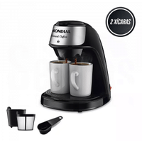 Imagem da oferta Cafeteira Elétrica Mondial 2 Xícaras Smart Coffee C-42-2x-Bi 500w Preta 127v