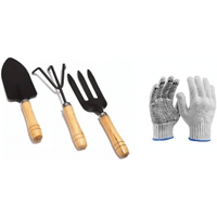 Imagem da oferta Kit Ferramentas Para Jardinagem 3 Peças Mais Luva Pigmentada.