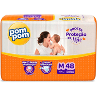 Imagem da oferta Fralda Pom Pom Protek Proteção de Mãe Mega M 48 Unidades