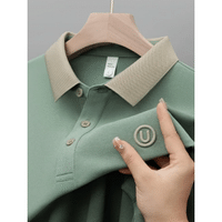 Imagem da oferta 2 Unidades Camisa de Golfe Masculina com Design Bordado Levemente Elástica com Botões -