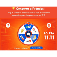 Imagem da oferta ️ Roleta Premiada Shopee no App! Ganhe Moedas ou Cupons até R$50