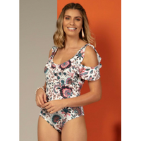 Imagem da oferta Maiô Floral Branco com Babados - Quintess